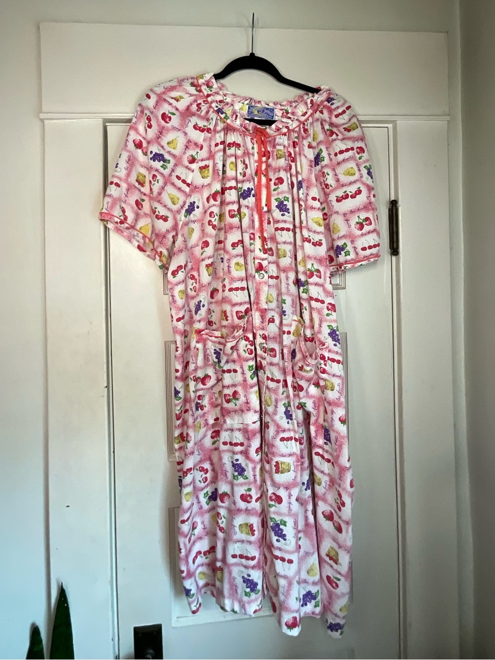 Moon Dance Vintage Fruit Print Cotton House Dress